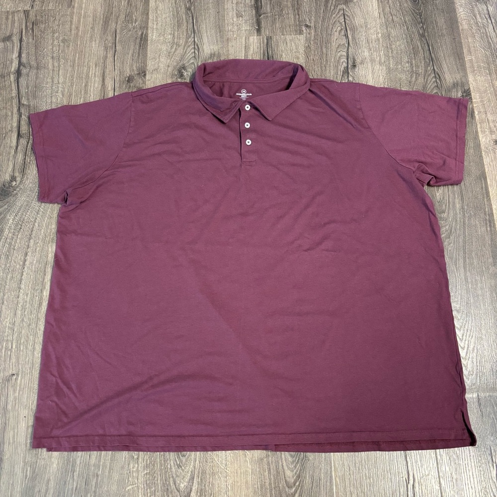 Real Essentials Deep Burgundy Polo Shirt Men’s 5XL